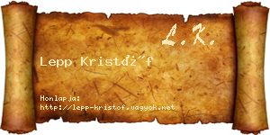 Lepp Kristóf névjegykártya