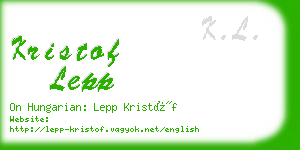 kristof lepp business card